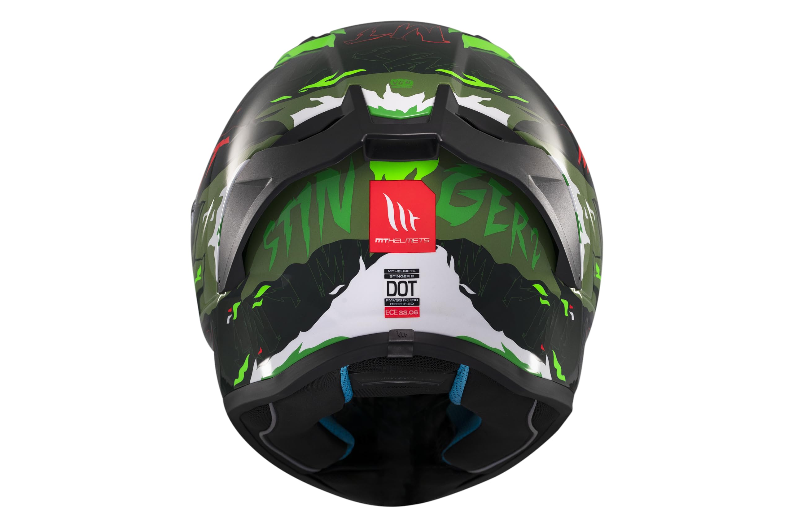 MT Helmets Stinger 2 – Casco Moto Integral Deportivo con Pantalla Antivaho Compatible con Pinlock, Visor Solar Full Vision, Interior Lavable y Calota HIRP | Homologado ECE 22.06 & DOT