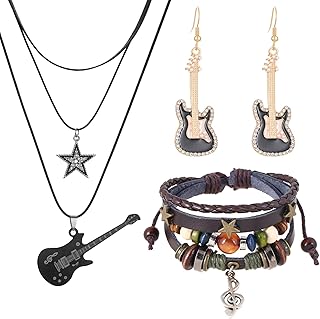 Y2k Jewelry Set - Star Necklace Earrings Fairy Grunge Bracelets Funky Rock Roll Music Lover Personalized Concert Party Grunge Accessories for Women