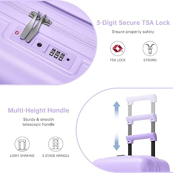 Carry On Luggage Set 3 Piece, Carry-on Suitcase With Wheels