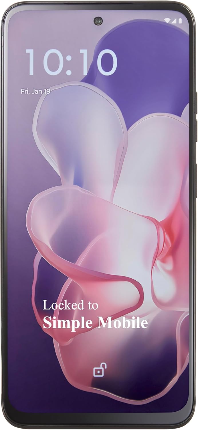 Simple Mobile, Moto g Power 5G 2024, 128GB, Prepaid Smartphone, Black, 50MP Main Camera, Locked