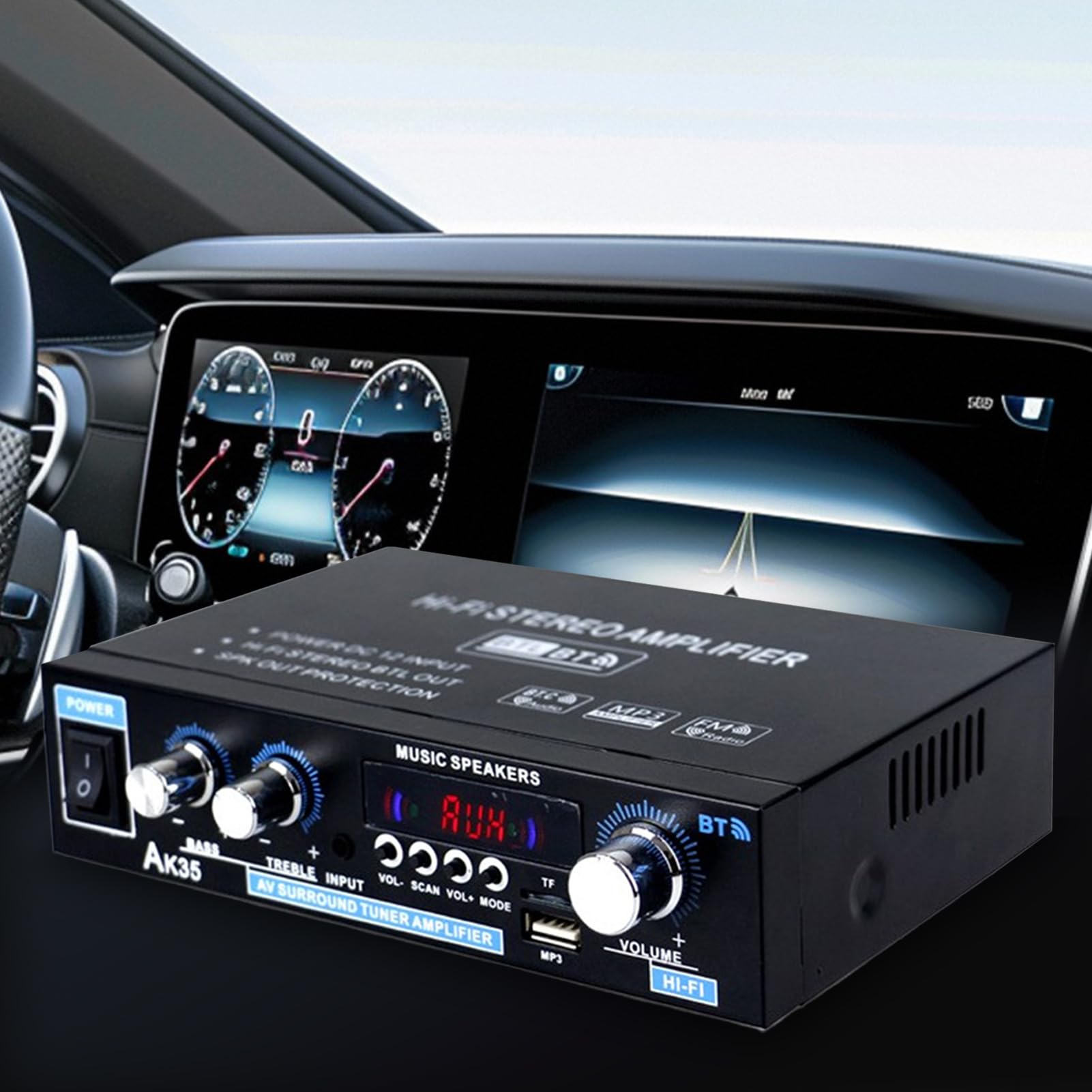 Wzmacniacz Domowy Amplifikator AV Stereo | Odtwarzacz Bezprzewodowy Z Trybami Surround Do Radia Mikrofonu TV Rozrywki Domowej Karaoke W Pomieszczeniach