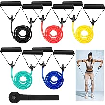 Leyndo 5 Pcs Exercise Resistance Bands with Handles, 5-Level