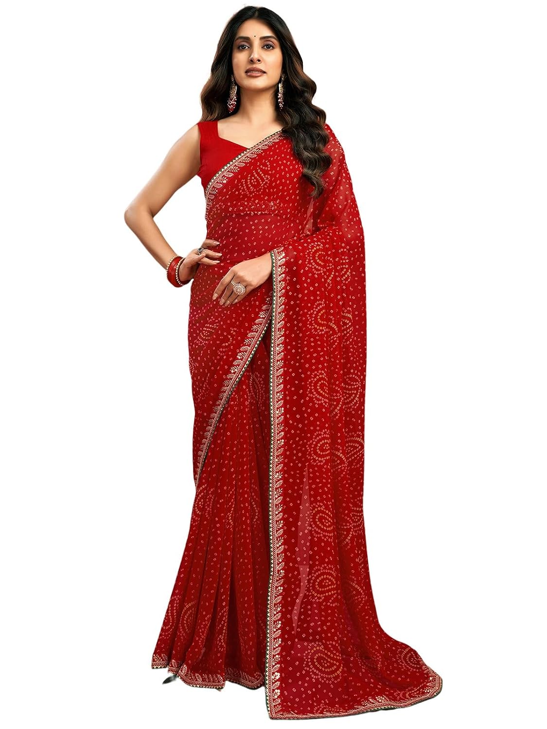 Satrani Women's Georgette Bandhani Printed Saree with Unstitched Blouse Piece - Review, Price and Buying Guide