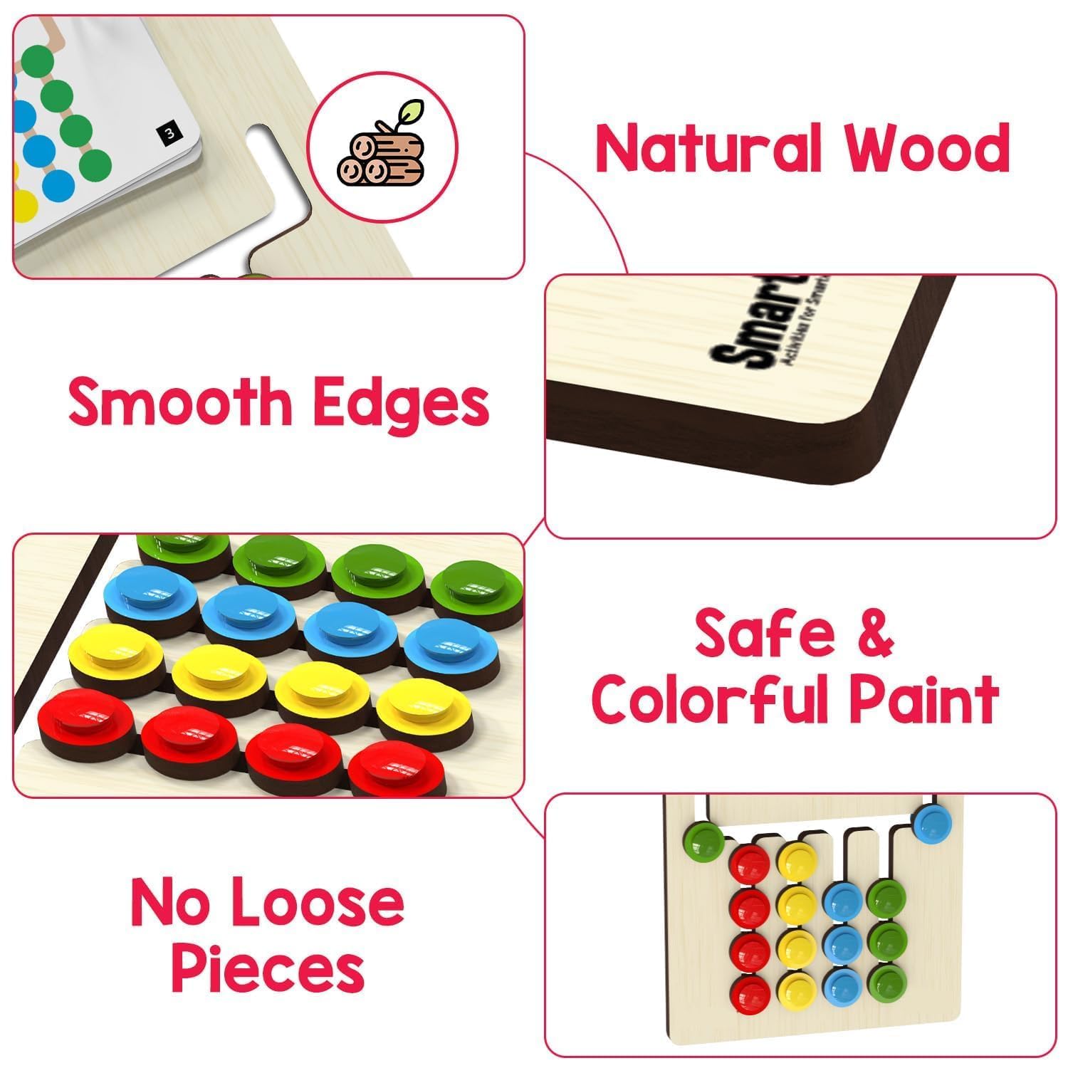 Verra Enterprise Kids Montessori Slide Puzzle Color & Pattern Matching Learning Toys Preschool Educational Activity Toy 4