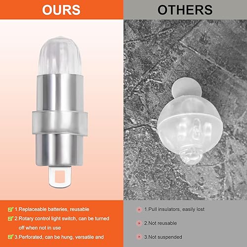 Miniatura 3 de Paquete de bombillas LED multicolor de SumDirect, LEDs sumergibles e impermeables para linternas de papel, globos, arreglos florales, centros de