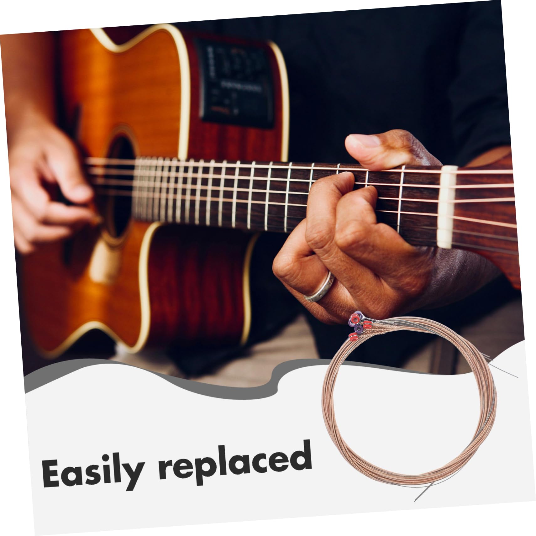 ifundom 30piezas Cuerdas De Guitarra Folk De Metal De Reemplazo Para Guitarras Acústicas Resistencia y Sonido Accesorios De Música Profesional