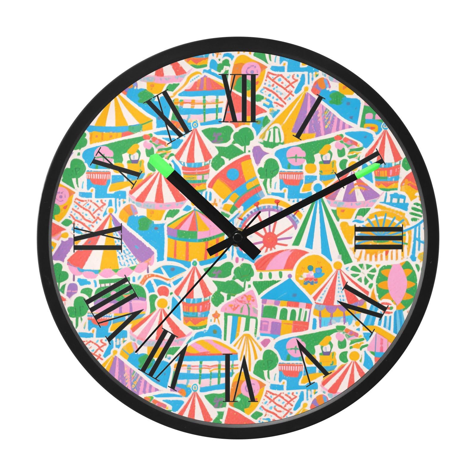 Horloge de cuisine décorative de 30cm au design coloré unique