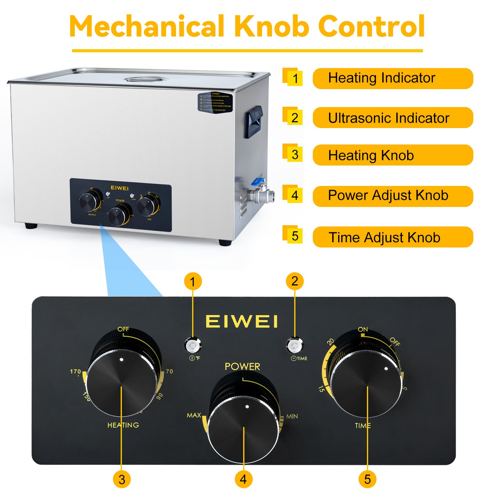 Amazon | EIWEI 30L 超音波クリーナー プロフェッショナルパワー調整