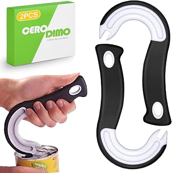 2 Pack Ring Pull Can Opener for Soda, Cat & Canned Food Arthritis-Friendly Grip for Seniors, Easy Tab Opener Protects Nails & Joints