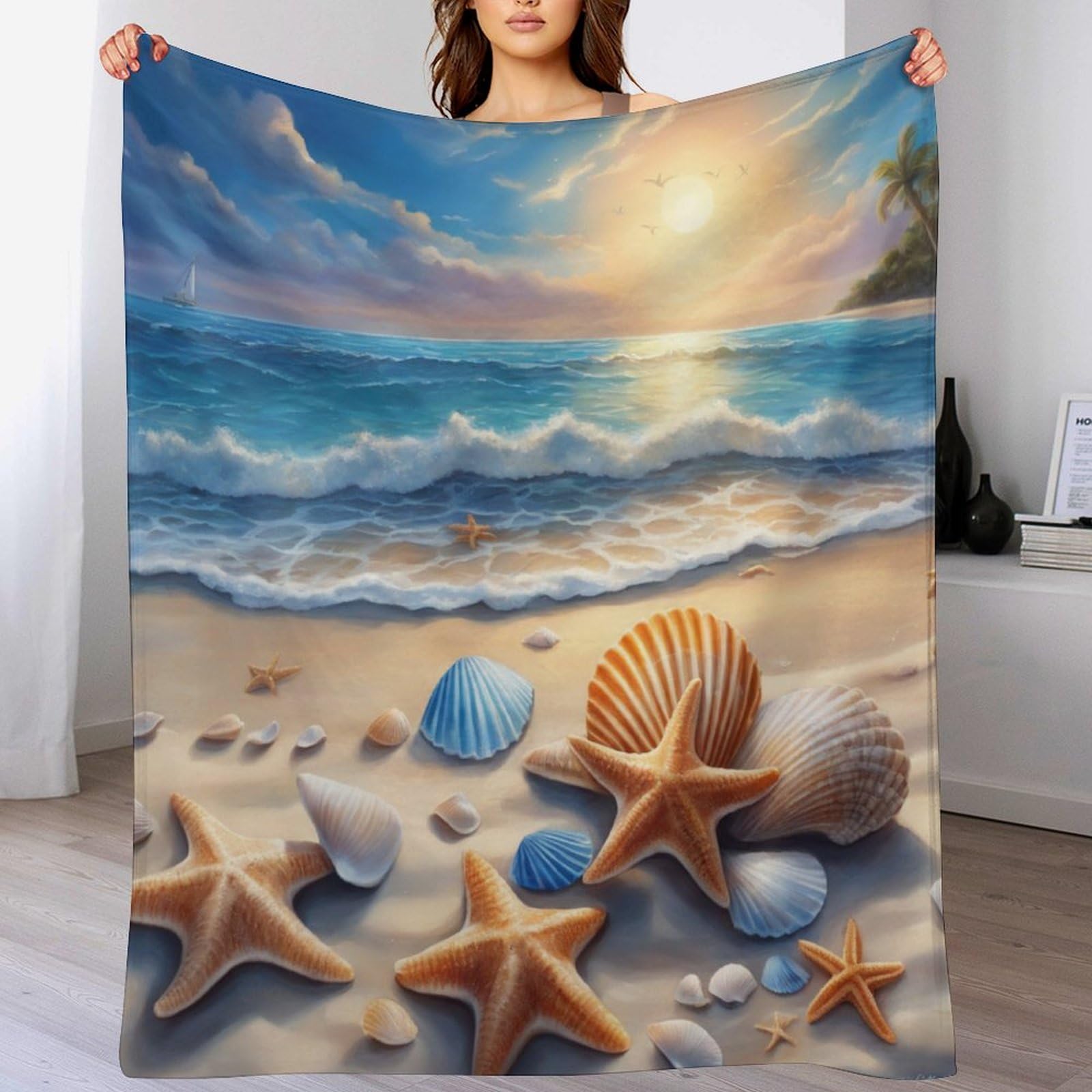 Manta cálida de franela con diseño 3D suave para sofás amplios