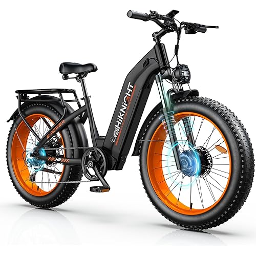 Dual Motor Electric Bike for Adults, 1600W/3000W Peak 52V 20AH Battery E Bike 26" x 4.0" Fat Tire Electric Mountain Bike Step-Thru Electric Bicycle for Women/Men, Up to 38MPH