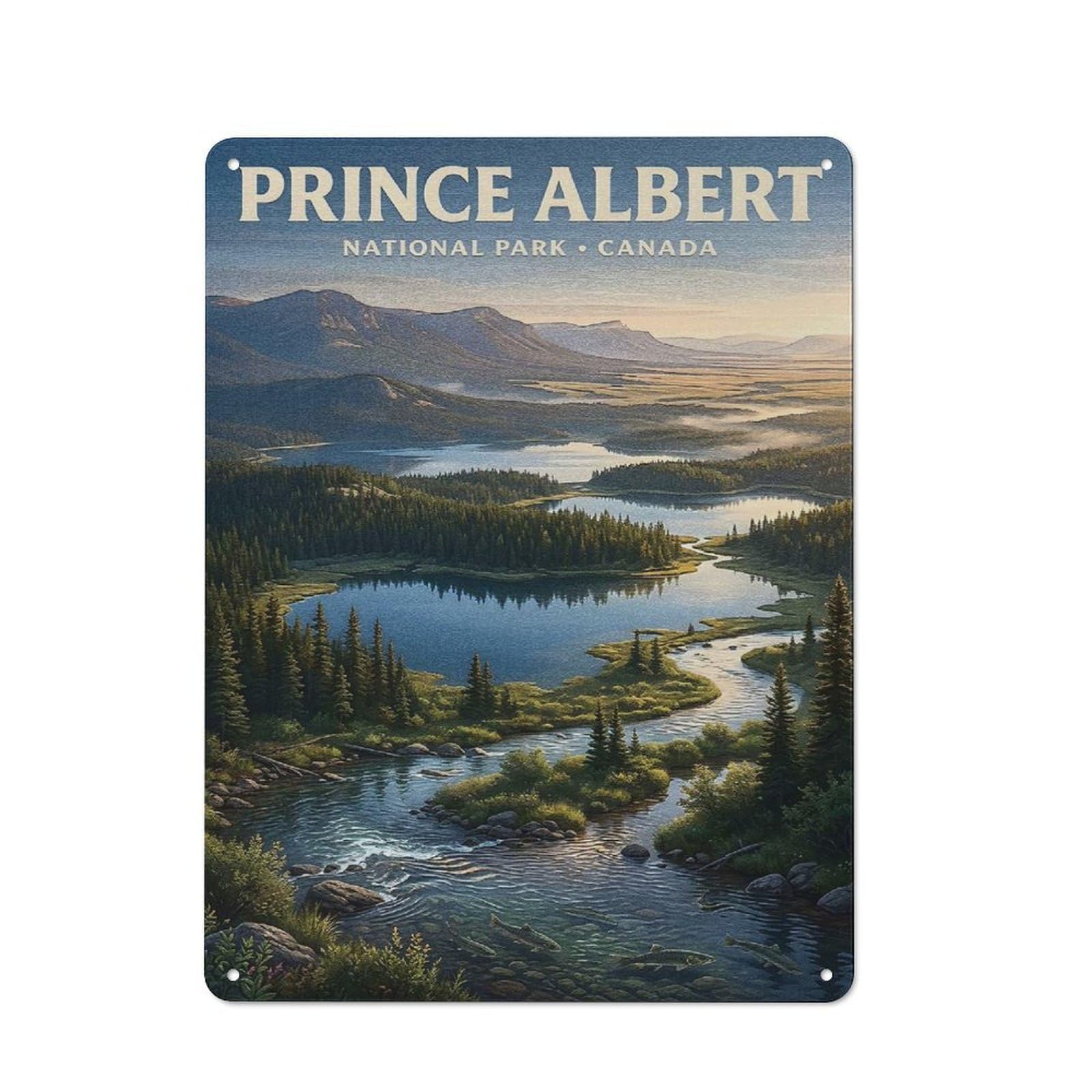 Junmoney Style-18 Vintage Prince Albert National Park Canada Vintage Metal Sign 40X30cm, Restaurant Wall Art For Takeaway, Bar, Kitchen Or Counter Area