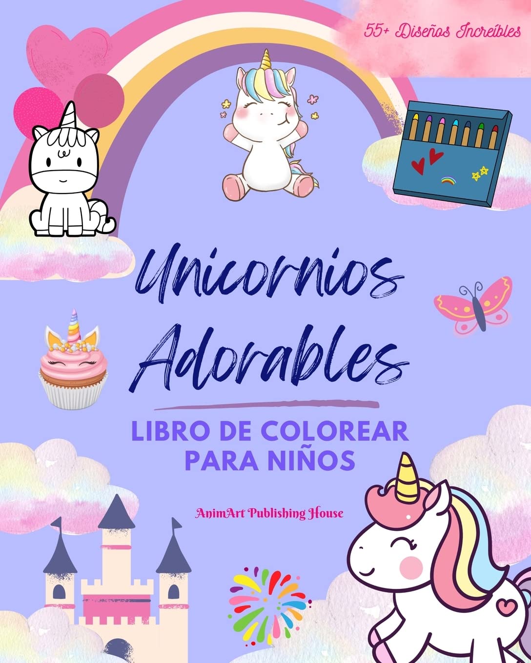 Unicornios Adorables: Libro de colorear para niños | Diseños increíbles de unicornios | Regalo ideal para niños: Encantadores unicornios que impulsan la creatividad y diversión de los pequeños