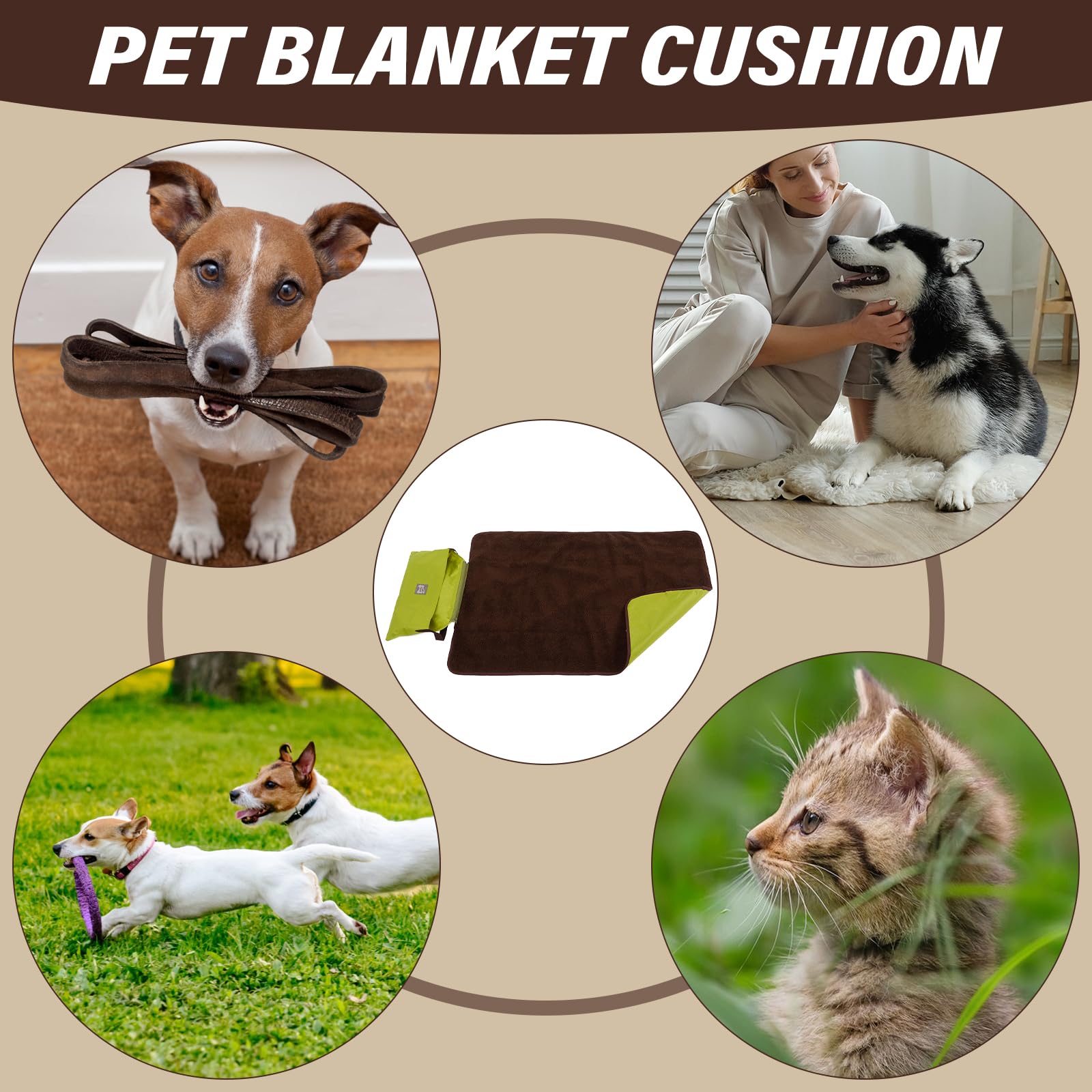 Tapis imperméable pour chien - Couverture d'extérieur - 100 x 70 cm - Pliable et imperméable - Réutilisable - Grande couverture de voyage pour animaux de compagnie - Lavable - Pour chiots et chatons