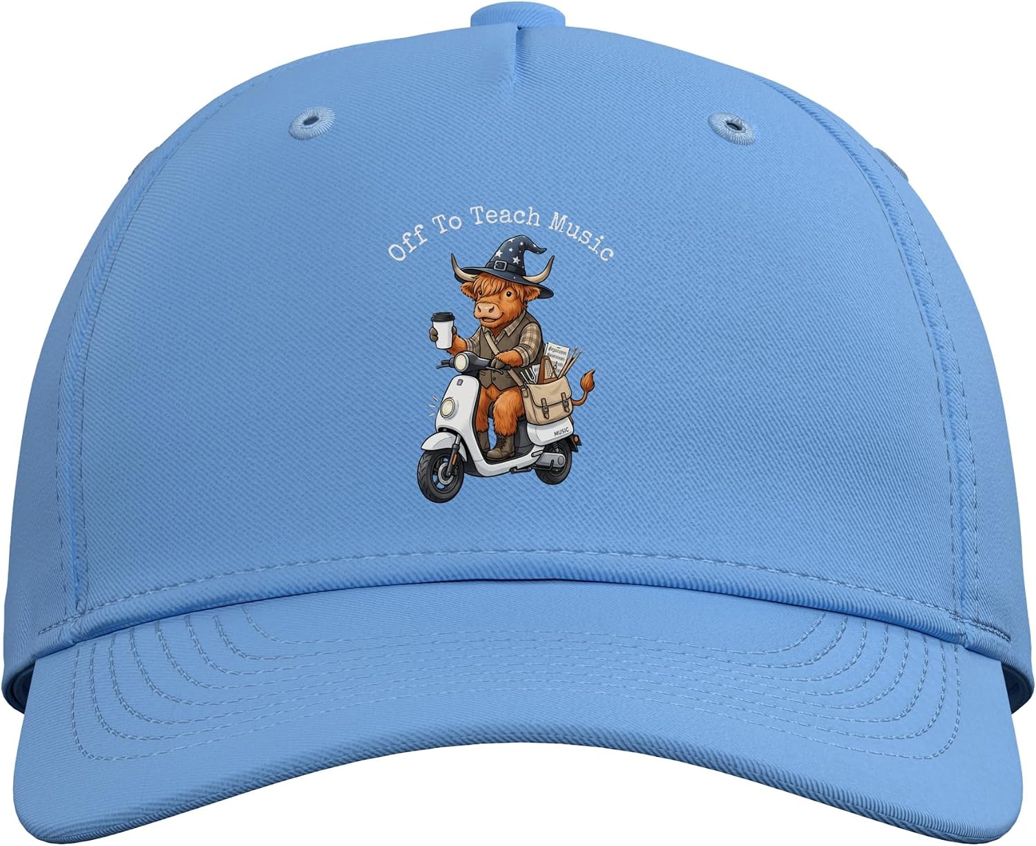 Off to Teach Music Teacher Back to School Adjustable Baseball Hat image 2