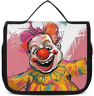 Toiletry Bag for Women Travel Cosmetic Bag Funny Clown Character Large Makeup Bag Hanging Cosmetic Organizer for Toiletries Accessories 3 In 1 Container