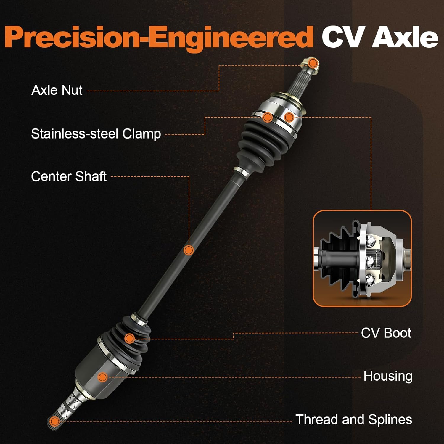 ODM Front Left or Right CV Axle Shaft Assembly for Subaru Impreza 2011-2008, Outback 2009-2005 Driver or Passenger Side CV Axles, SB-8-8527 667355