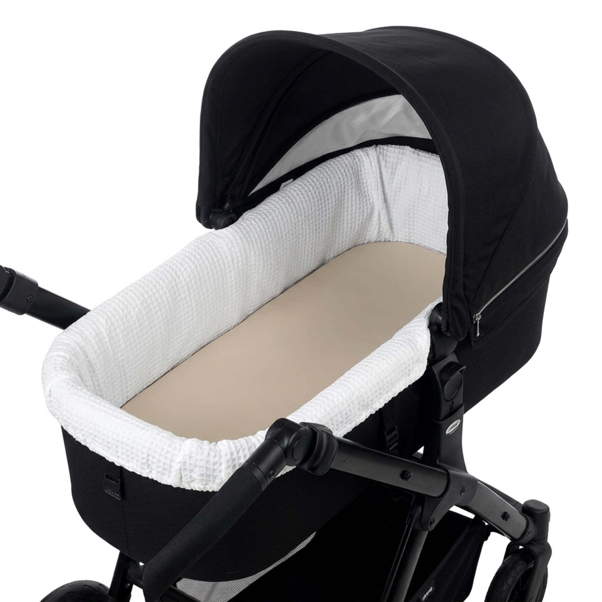 Thermikoa Housse de nacelle universelle pour bébé piqué gaufré en coton respirant Housse intérieure effet nacelle Nouveaux murs plus propres et accueillants, ajustement adaptable lavable
