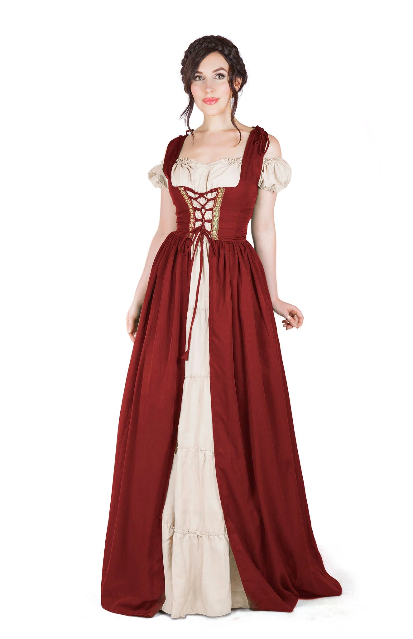 Reminisce Boho Set Renaissance Madrigal Medieval Irish Costume Chemise and Over Dress