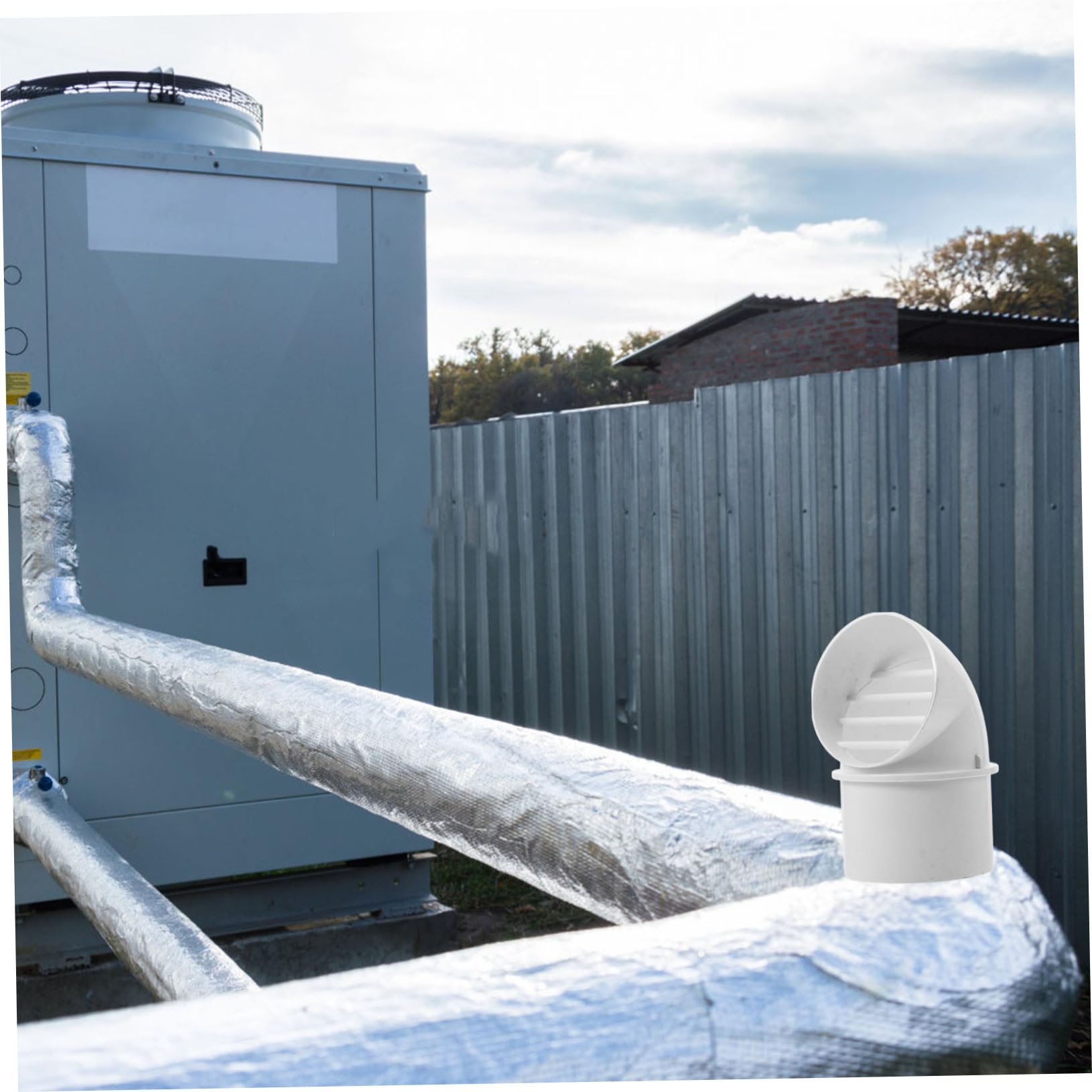 UKCOCO Tappo di Sfiato a Parete in Pvc Antivento 75mm per Cappa di Ventilazione Cucina Copertura per Ventilazione Esterna Resistente alle Intemperie Facile da Installare