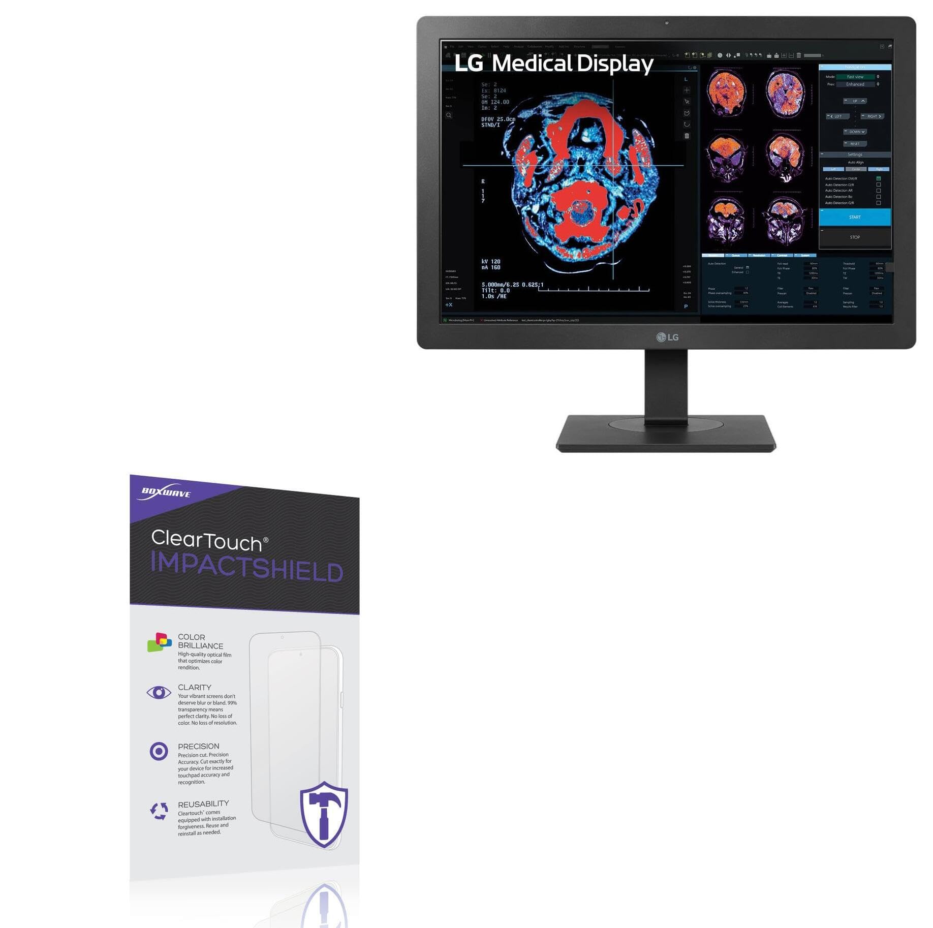 BoxWave Screen Protector Compatible With LG 24HR513C-B 2MP Diagnostic Monitor(24 in) - ClearTouch ImpactShield (2-Pack), Impenetrable Screen Protector Flexible Film