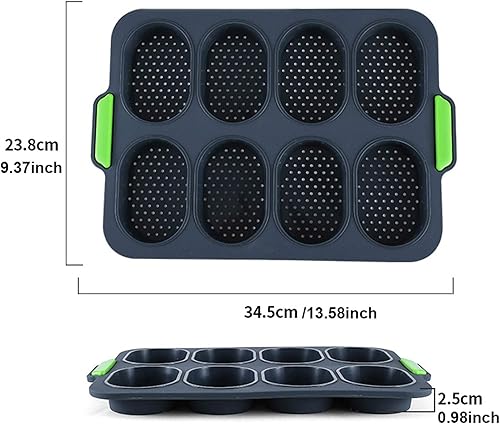 Miniatura 9 de Molde de silicona para baguette, antiadherente de 3 olas, pan de tostada francesa, molde para hornear, moldes de silicona perforados, molde para