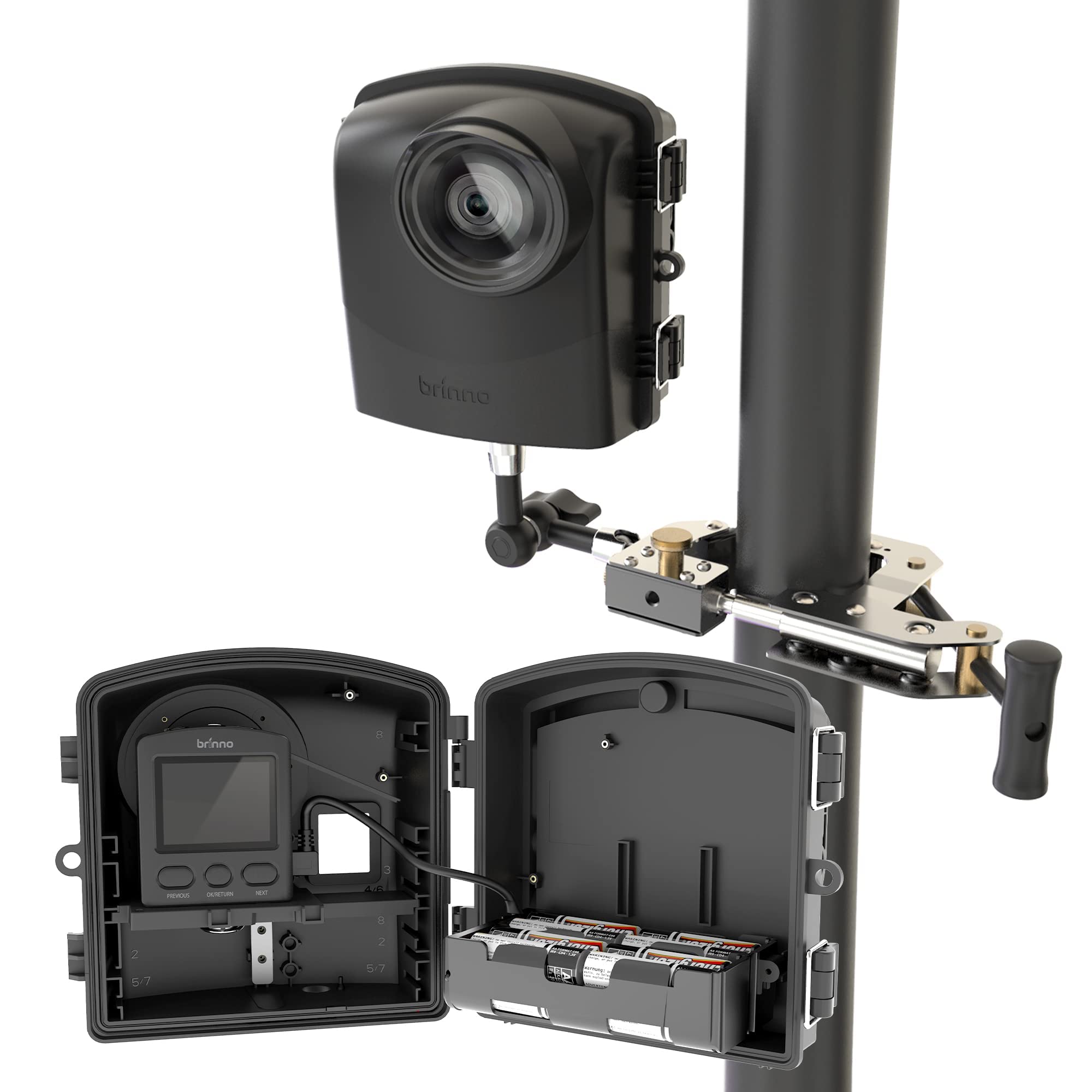 BCC2000 Time Lapse Construction Camera Trio Pack - 1080P FHD, Long Term Battery Life, IPX5 Waterproof, Steel Clamp Mount