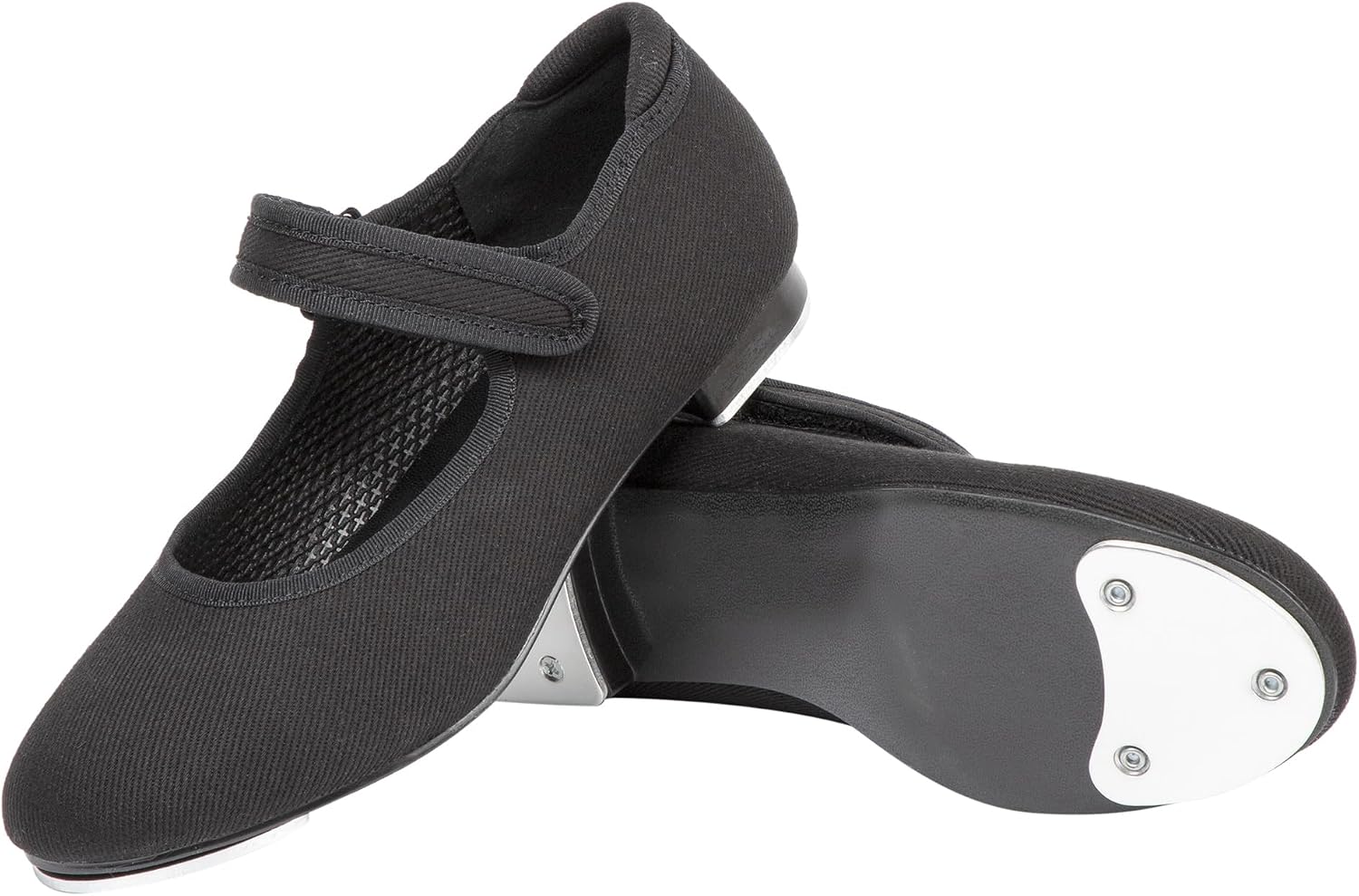 Linodes Canvas Upper Economy Unisex-Child Easy Strap Tap Shoe for Girls and Boys Tap Mary Jane Flat