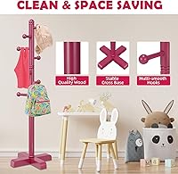 Vista 4 de Perchero independiente con 8 ganchos, 2 alturas ajustables, perchero de árbol para dormitorio, pasillo, entrada, oficina, sombreros, bolsos, bolso