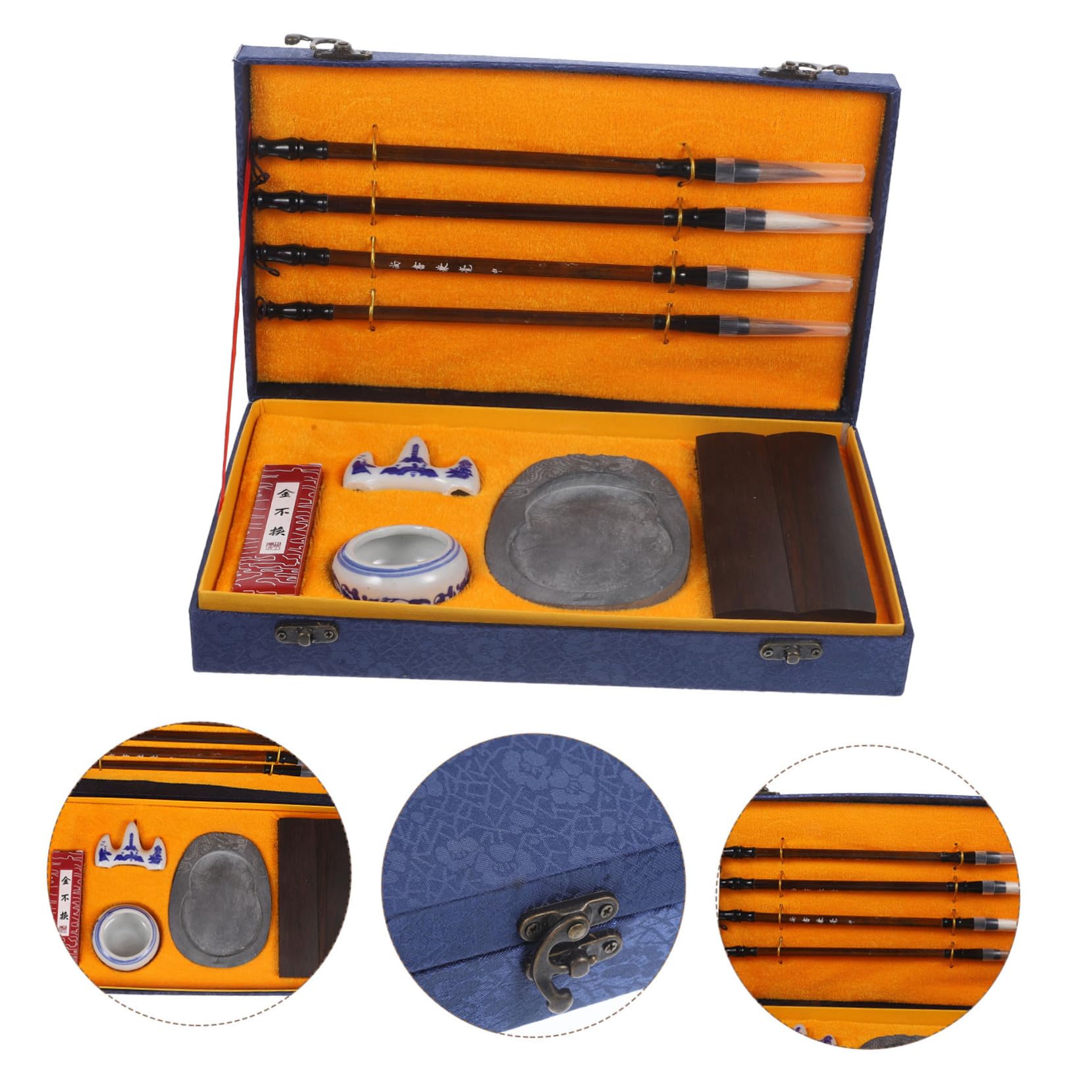 Gatuida Set de Pinceaux à Encre pour Calligraphie Chinoise en Bois, 1 Lot