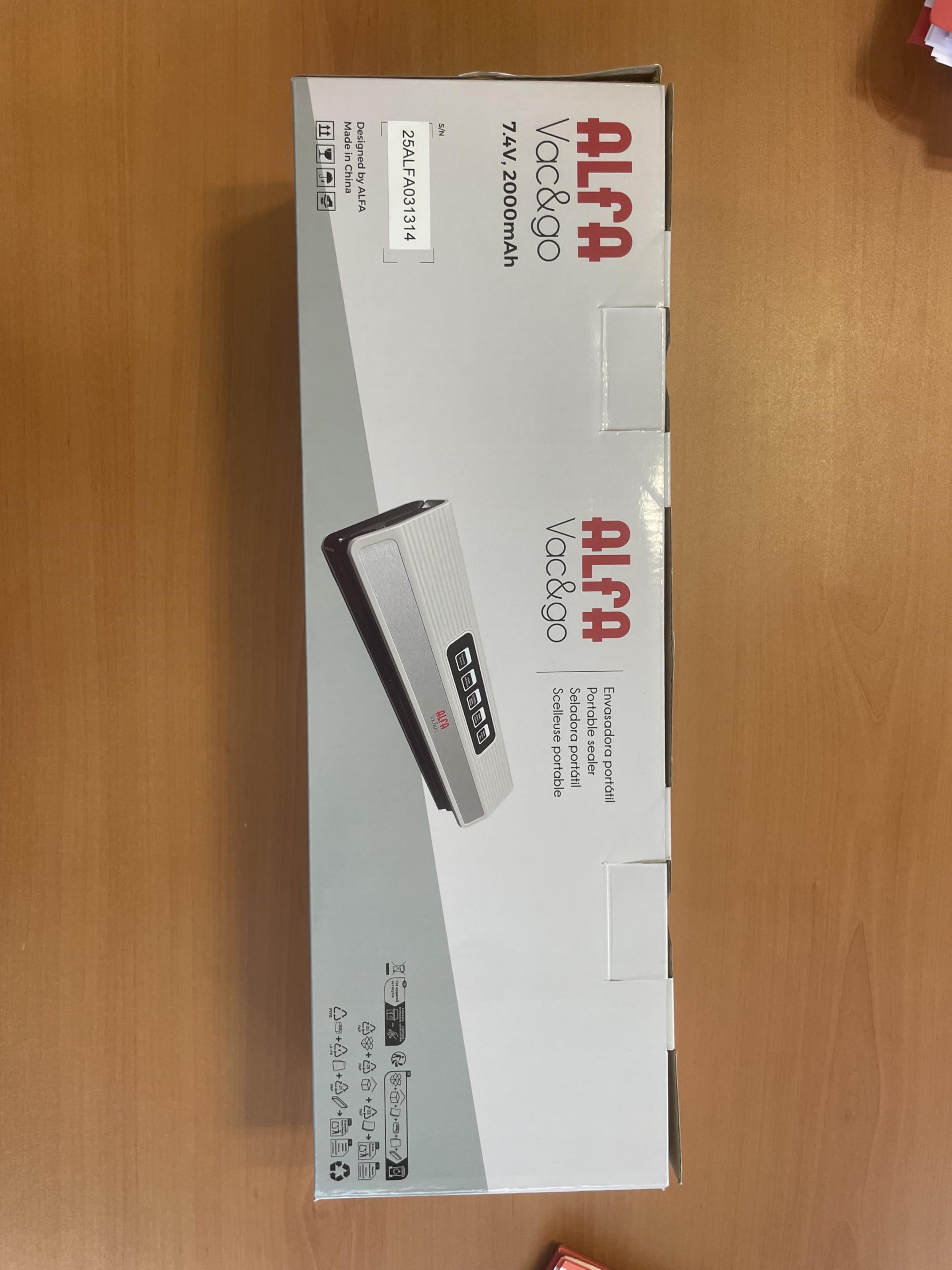 Alfa Envasadora al vacío portátil con Batería de litio VAC&GO con carga por cable USB-C