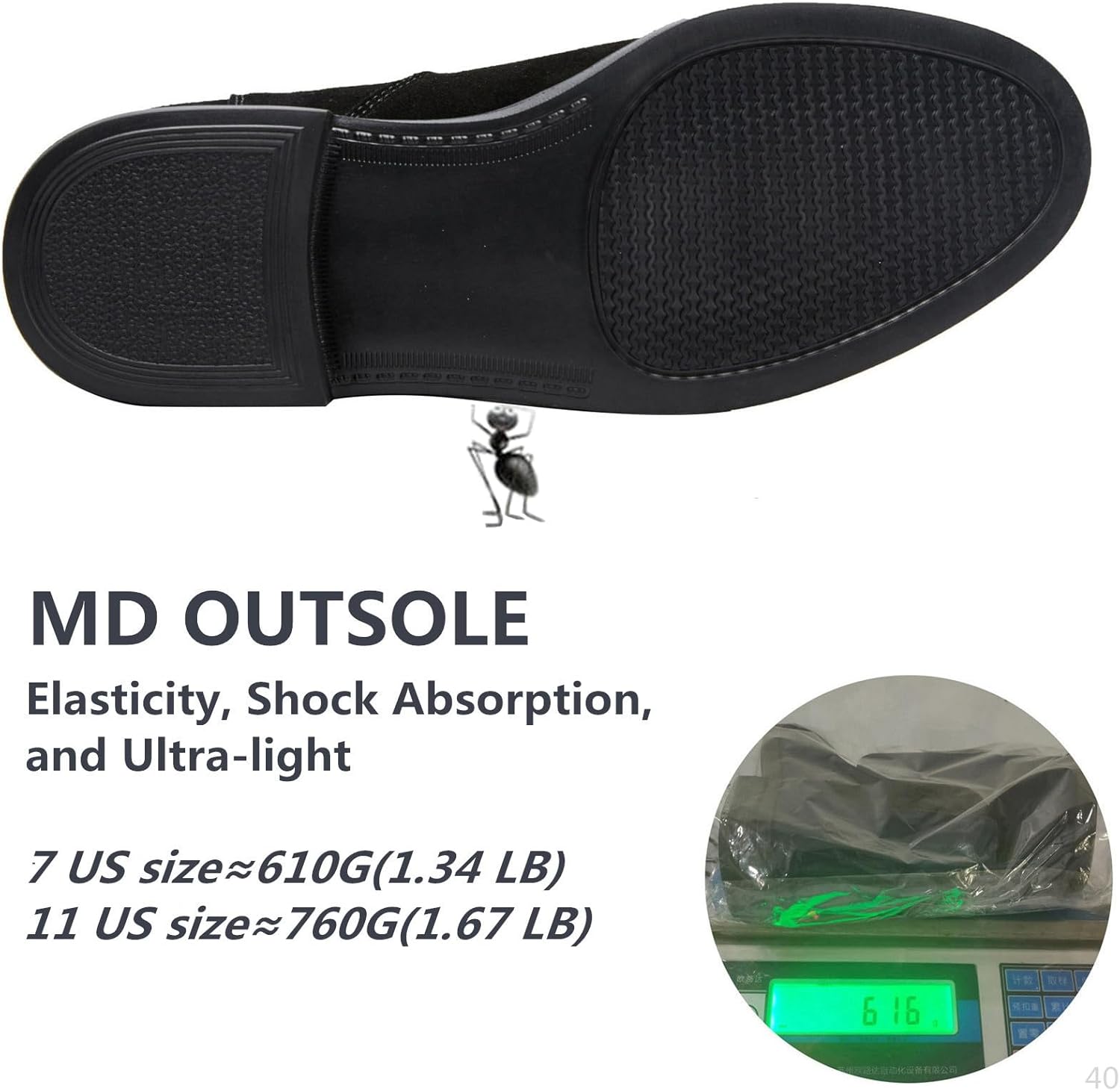 JIONS Men Chelsea Slip On Suede Boots Lightweight Leather Casual Dress Ankle Shoes - Image 6