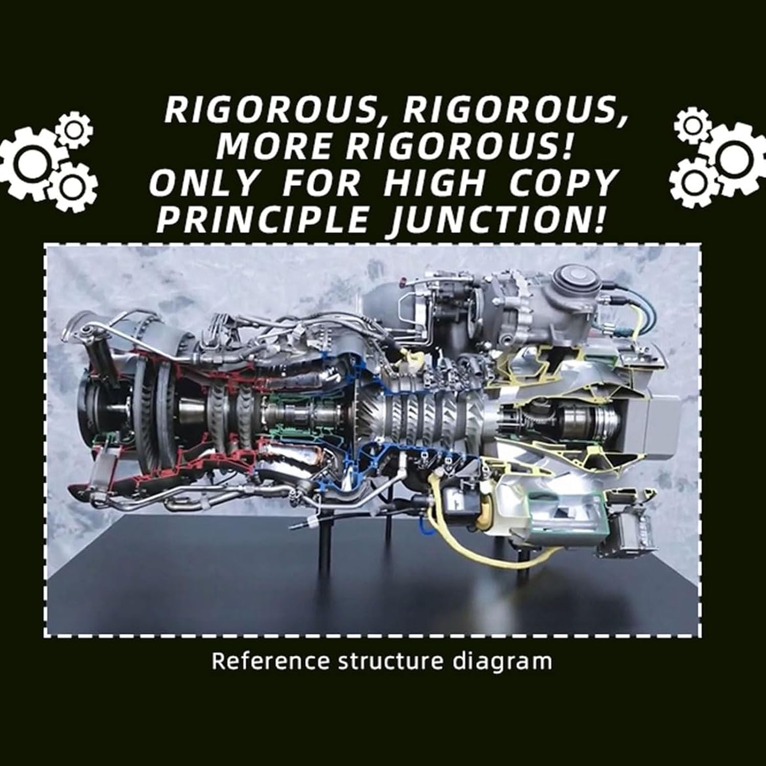 Pissente Turboshaft Engine Model Kit 1/4 Scale High Metal Helicopter Engine Assembly Kit with 470+ Parts for Adults Aviation Enthusiasts