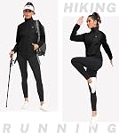 MoFiz Women's Insulated Hiking Hybrid Jacket Coat Stand Collar Full Zip Soft Fleece Thermal Running Outwear
