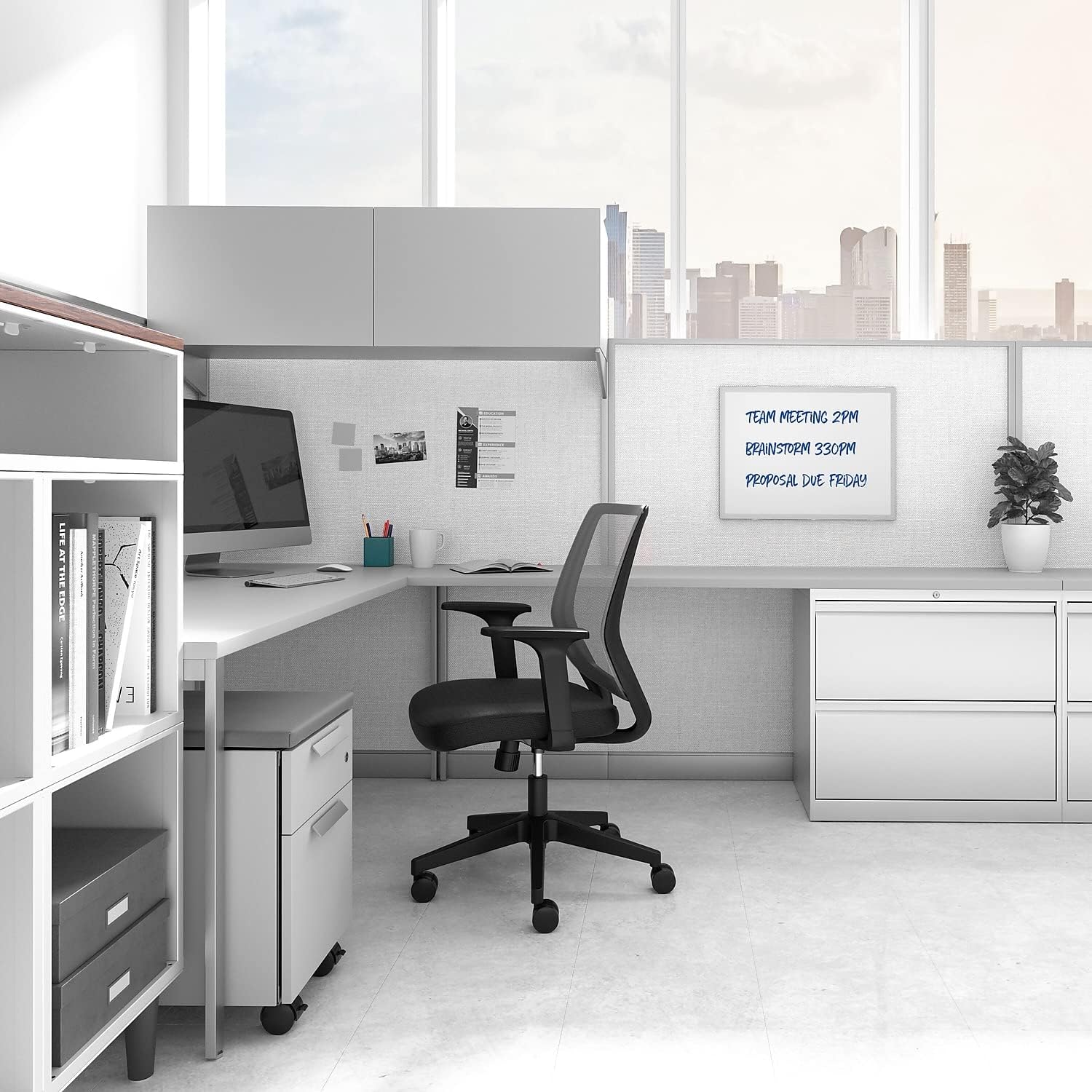 TRU RED Melamine Whiteboard | Dry Erase Board for Wall, White Board with Gray Frame, 2 ft x 1.5 ft