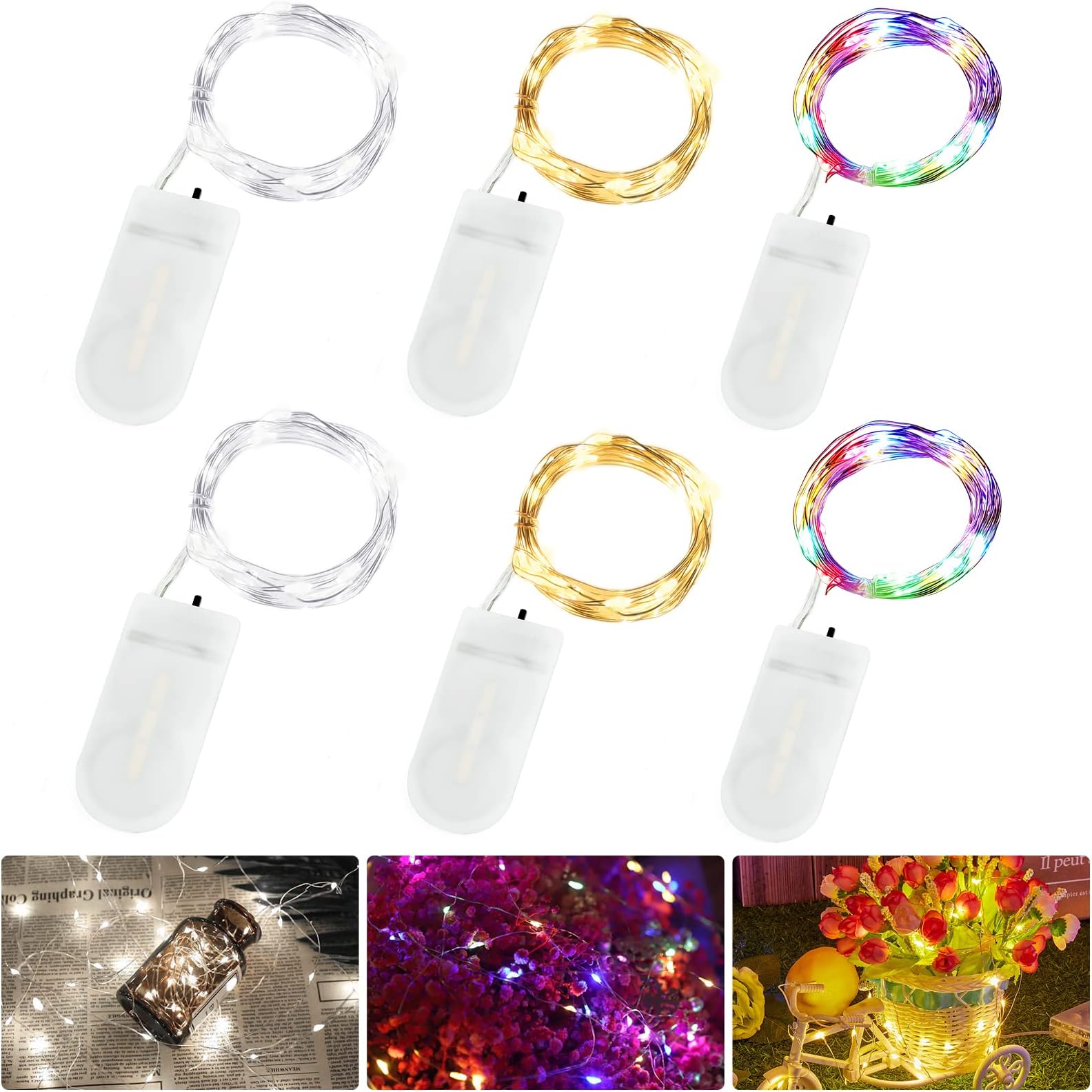 LightsGo LED-Lichterkette Mit Herzen: 20 LEDs, 2 M, Batteriebetrieben, Mehrfarbig