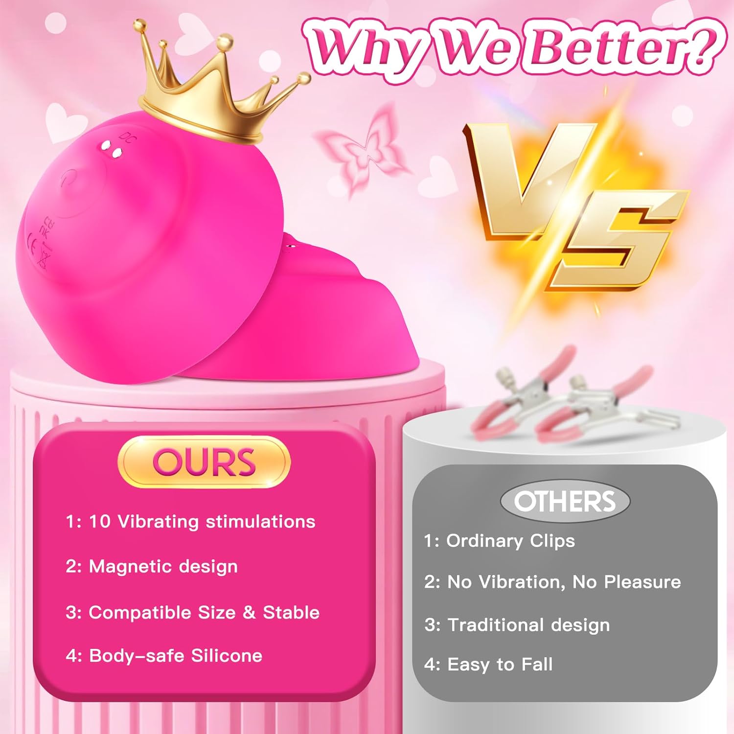 Nipple Toys Vibrator for Women with Remote Control, Nipple Clamps Sucking with 10 Vibrating Modes, Remote Control Nipple Toy for Women Couples, Adult Sex Toys for Couples