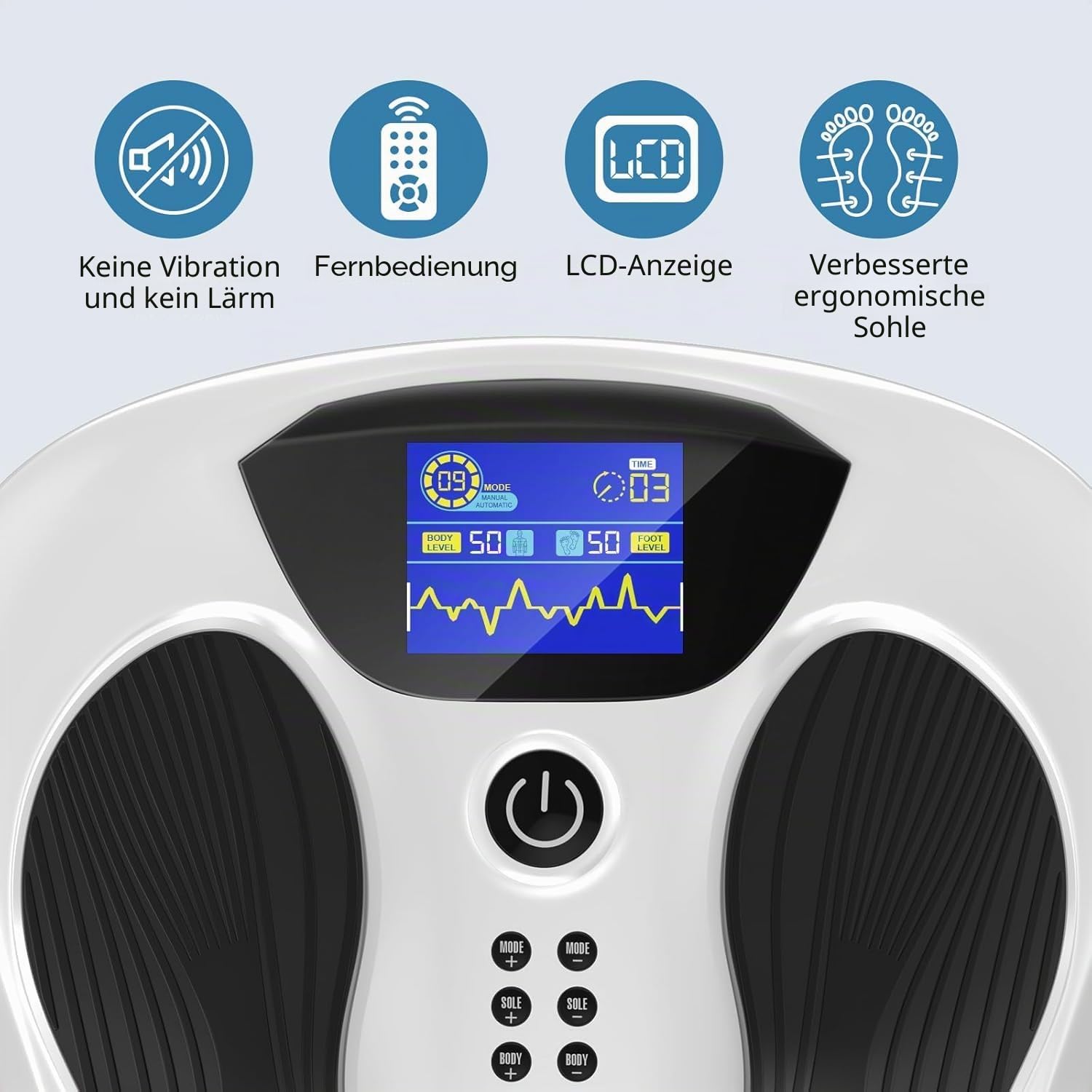 Medic Durchblutungs-Stimulator Beine, EMS & TENS Fußmassagegerät für Neuropathie Füße und Muskelschmerzen Linderung, Verbessert Polyneuropathie, mit 8 Elektroden Pads und Fernbedienung