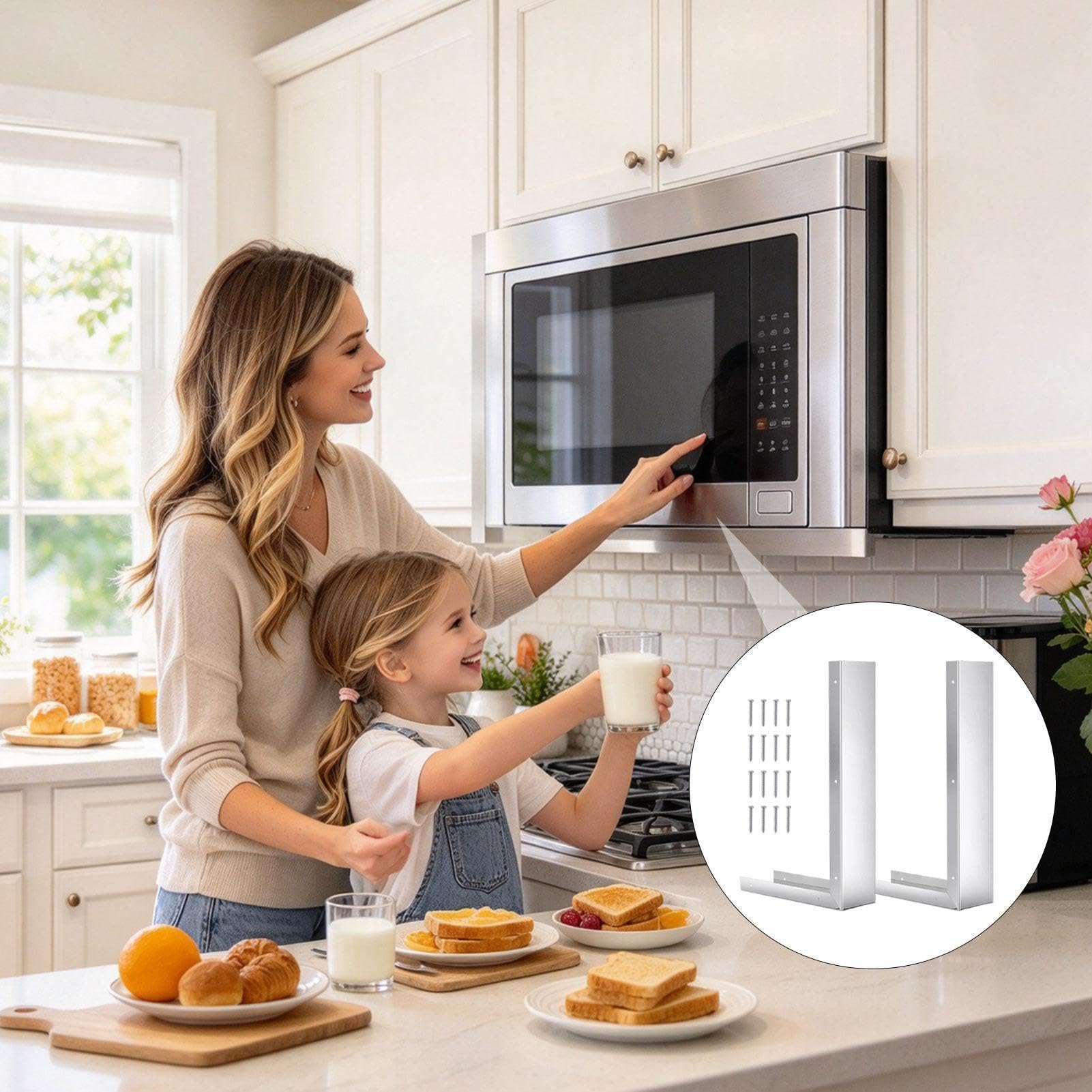 Microwave Trim Filler - Panel de acero inoxidable - Tornillos universales