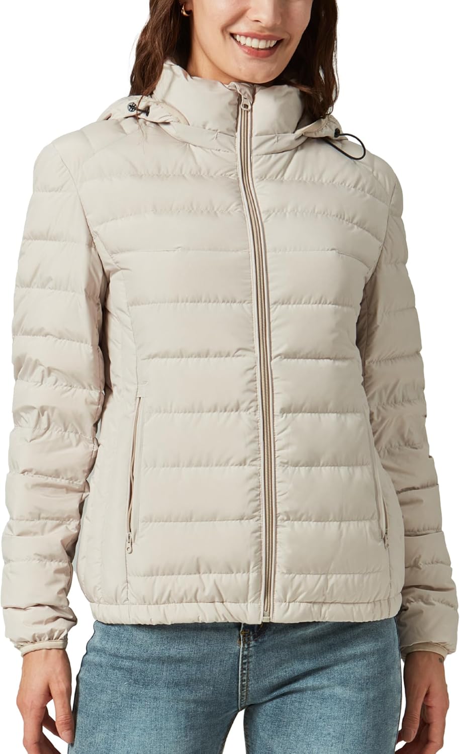 PUREPEAR Women's Packable Puffer Jacket Hooded Lightweight Puffy Jackets Windproof Winter Coat