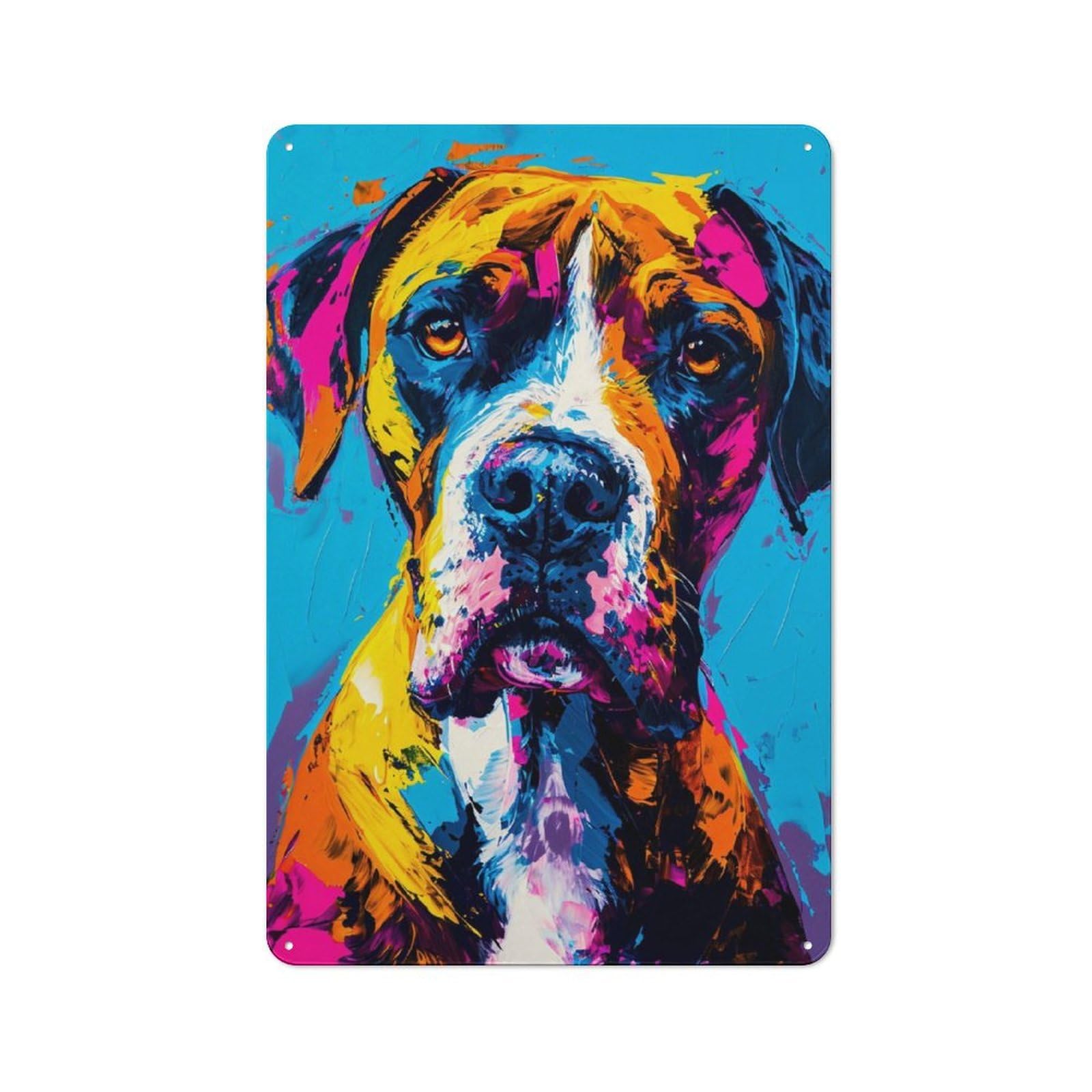 Junmoney Expressive Dog Vintage Metal Plaque 30X20cm For Dining Room Or Kitchen, For Home Decor Collectors Refreshing A Room In Autumn