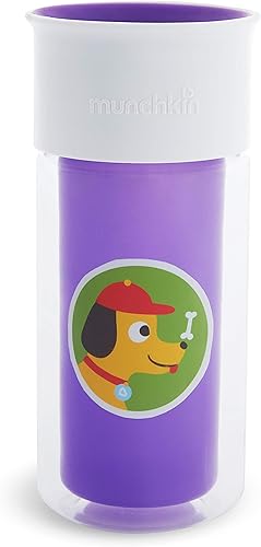 Miniatura 6 de Munchkin Miracle 360 - Vaso para beber con aislamiento, incluye calcomanías para personalizar la taza, 9 onzas, morado