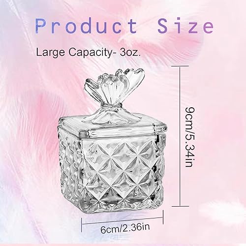 Miniatura 4 de Dappen - Plato para líquido de uñas acrílicas monómero, plato grande de monómero con tapa, vaso de vidrio líquido acrílico, cuadrado de mariposa,