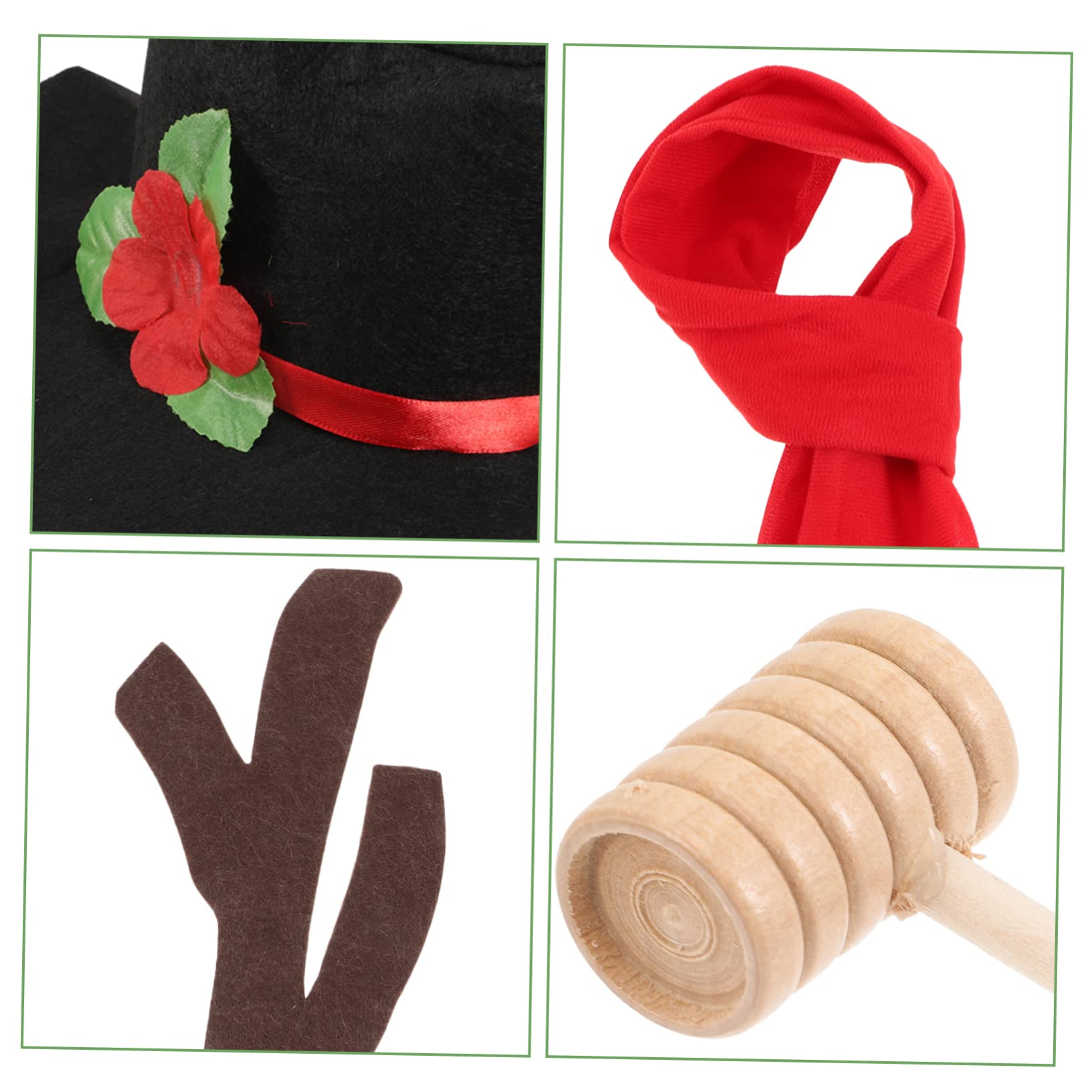 PRETYZOOM 3 Sätze Schneemann Verkleiden Sich Weihnachts-schneemann-kit Weihnachtsschneemann Dekore Dekorative Schneemann-Requisite Schneemann-kleidungszubehör Schneemann-schal Polyester