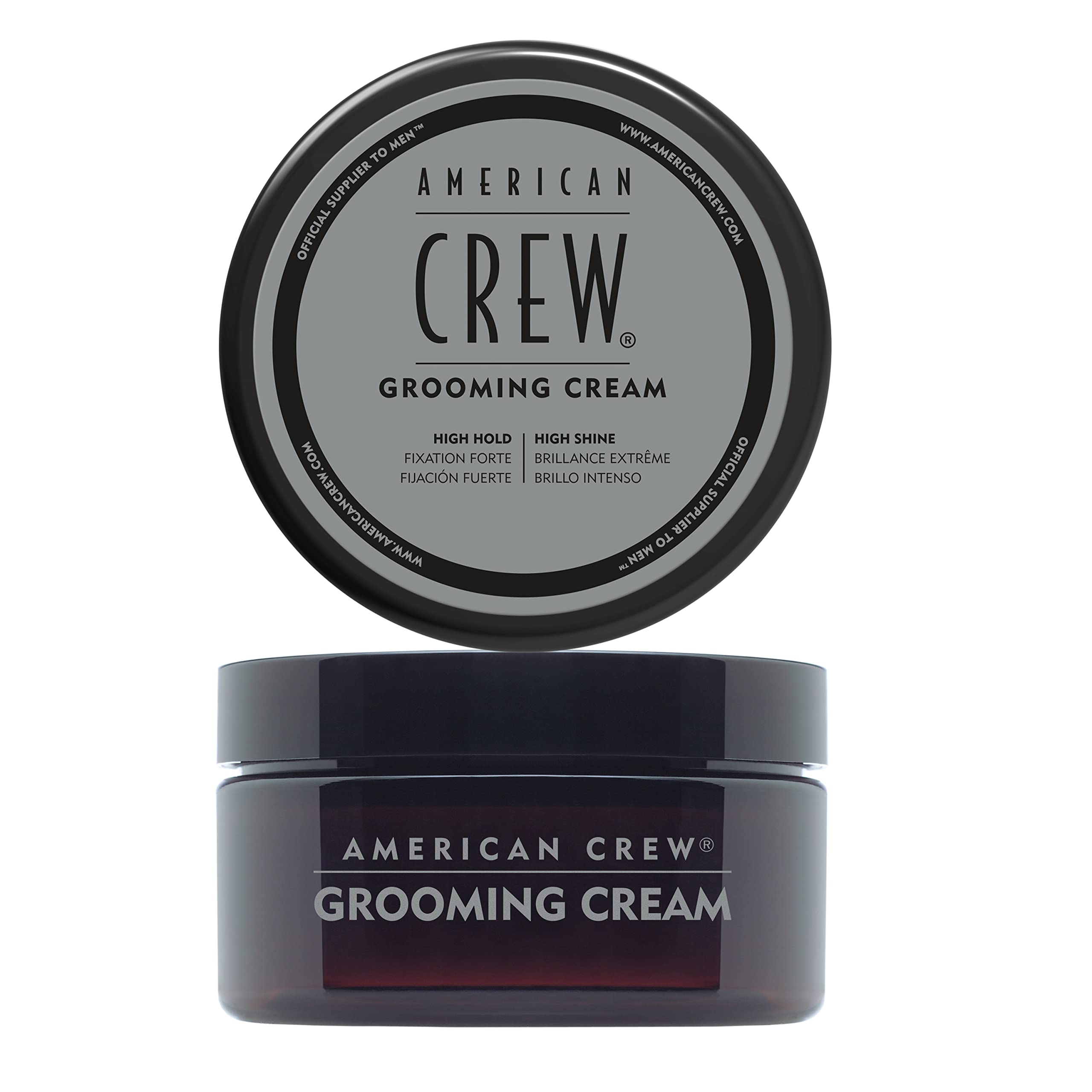 American Crew - Grooming Cream - Crème Cheveux Hommes - Produit Coiffant Hydratant - Produit Cheveux Fixation et Brillance - Tenue Forte et Brillance Elevée - 85 g