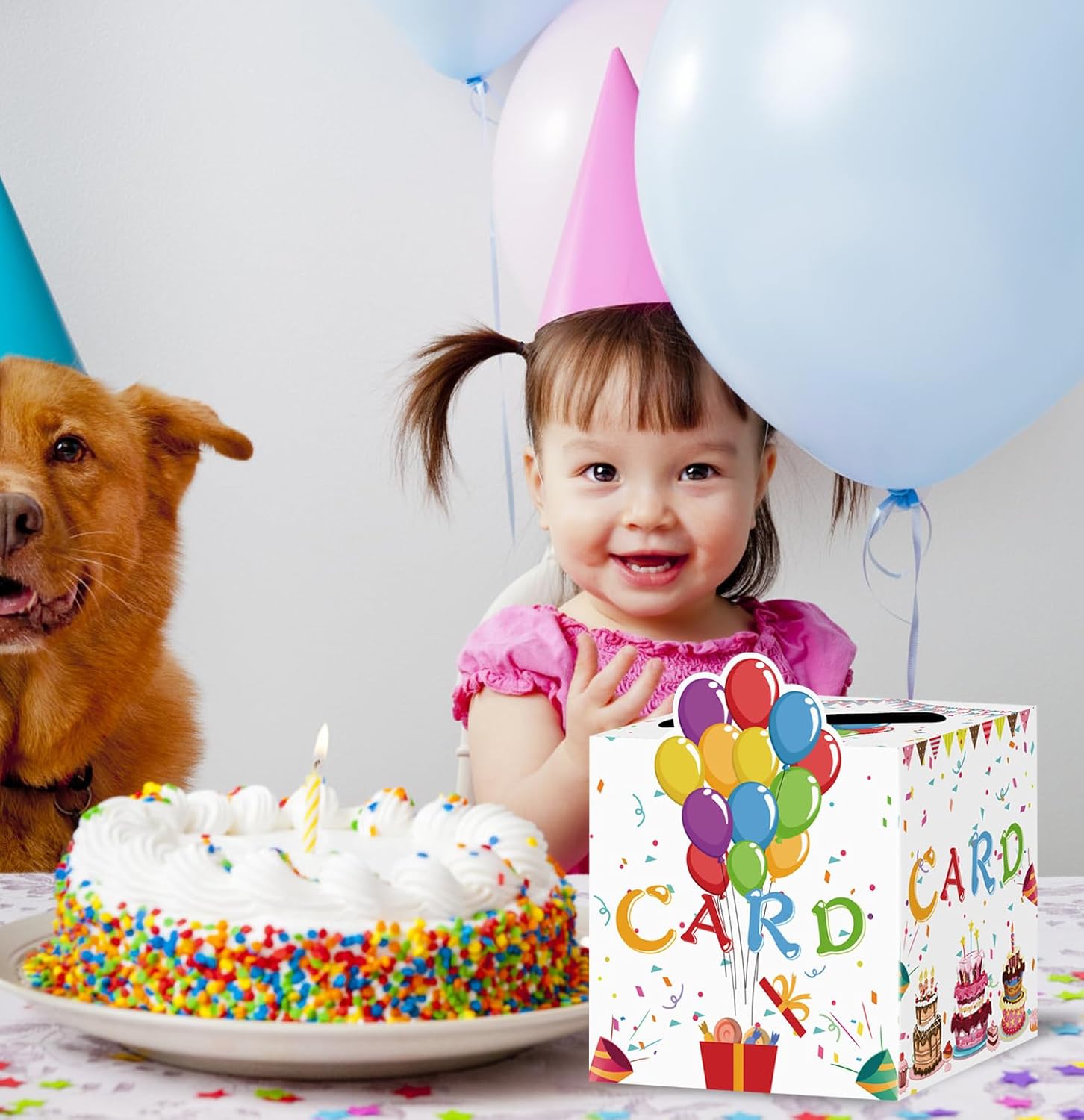 SietDESEO Birthday Card Box Cardboard Money Card Box Gift Card Holder Box Card Box Holder for Birthday Baby Shower Party Supplies