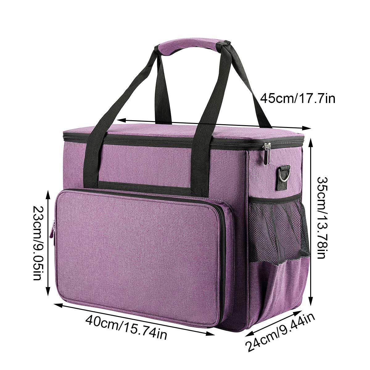JOZEA Nähmaschinentasche,stabile Transport und Aufbewahrungs Tasche für die meisten gängigen Haushaltsnähmaschinen und Nähmaschine Zubehör