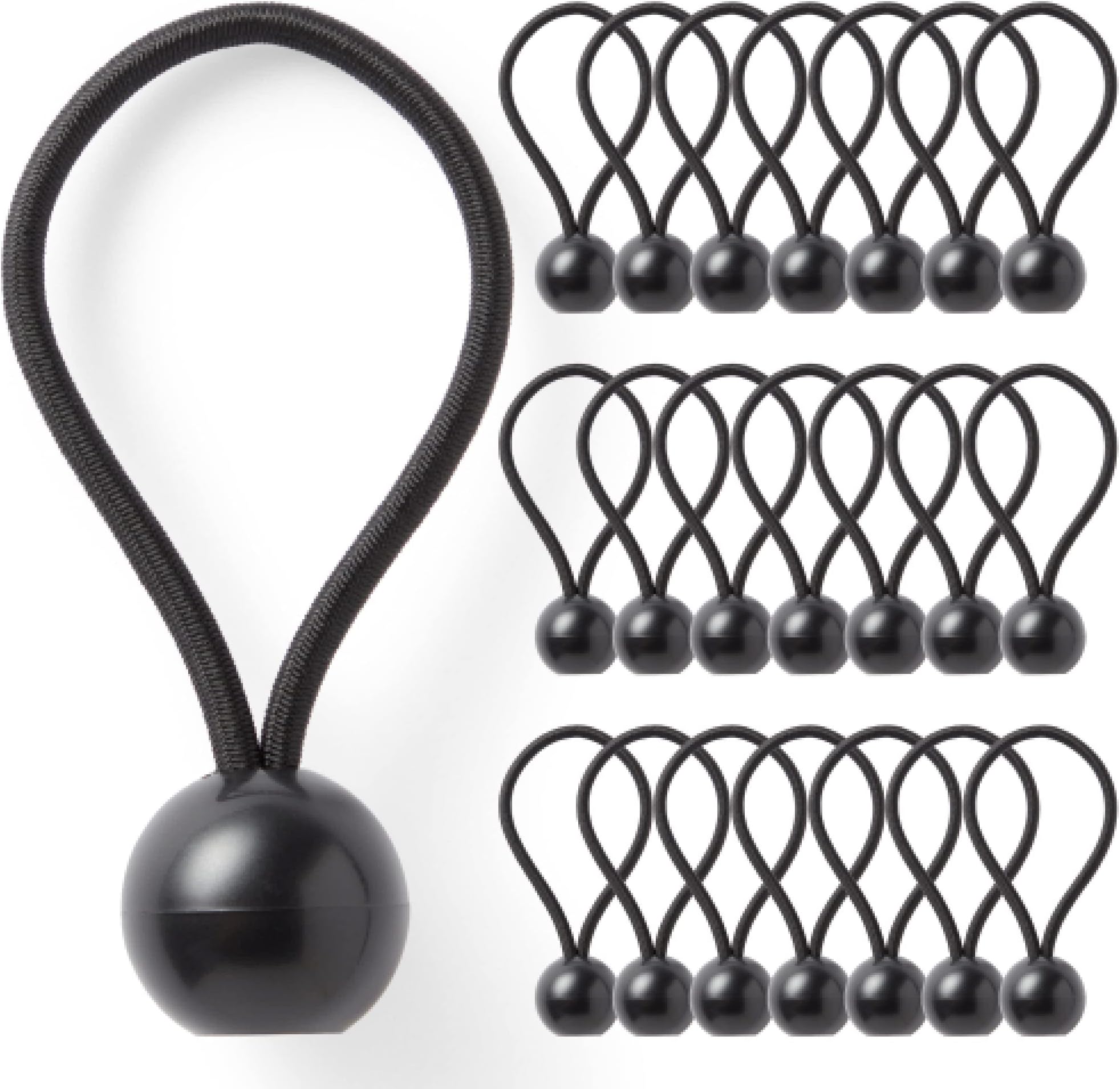 Pluvios - Heavy Duty Bungee Cords with Hooks - 10 Pack – Choice of Sizes - Multi-Purpose Elastic Bungee Straps for Luggage, Roof Racks, Camping - Weatherproof & UV Resistant (4" (10CM) - Black)