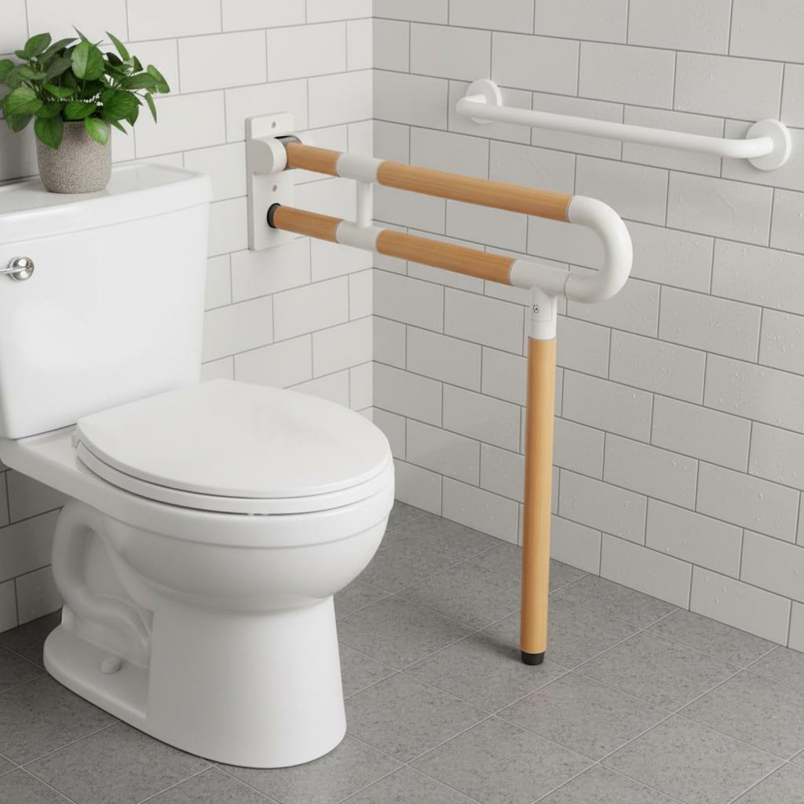 Harilla Corrimano per Toilette Barra di Sostegno Maniglia Binario di Supporto Pieghevole in Alluminio Stabile Adatto Donne Uomini Bagno Casa Ospedale Hotel, 60CM