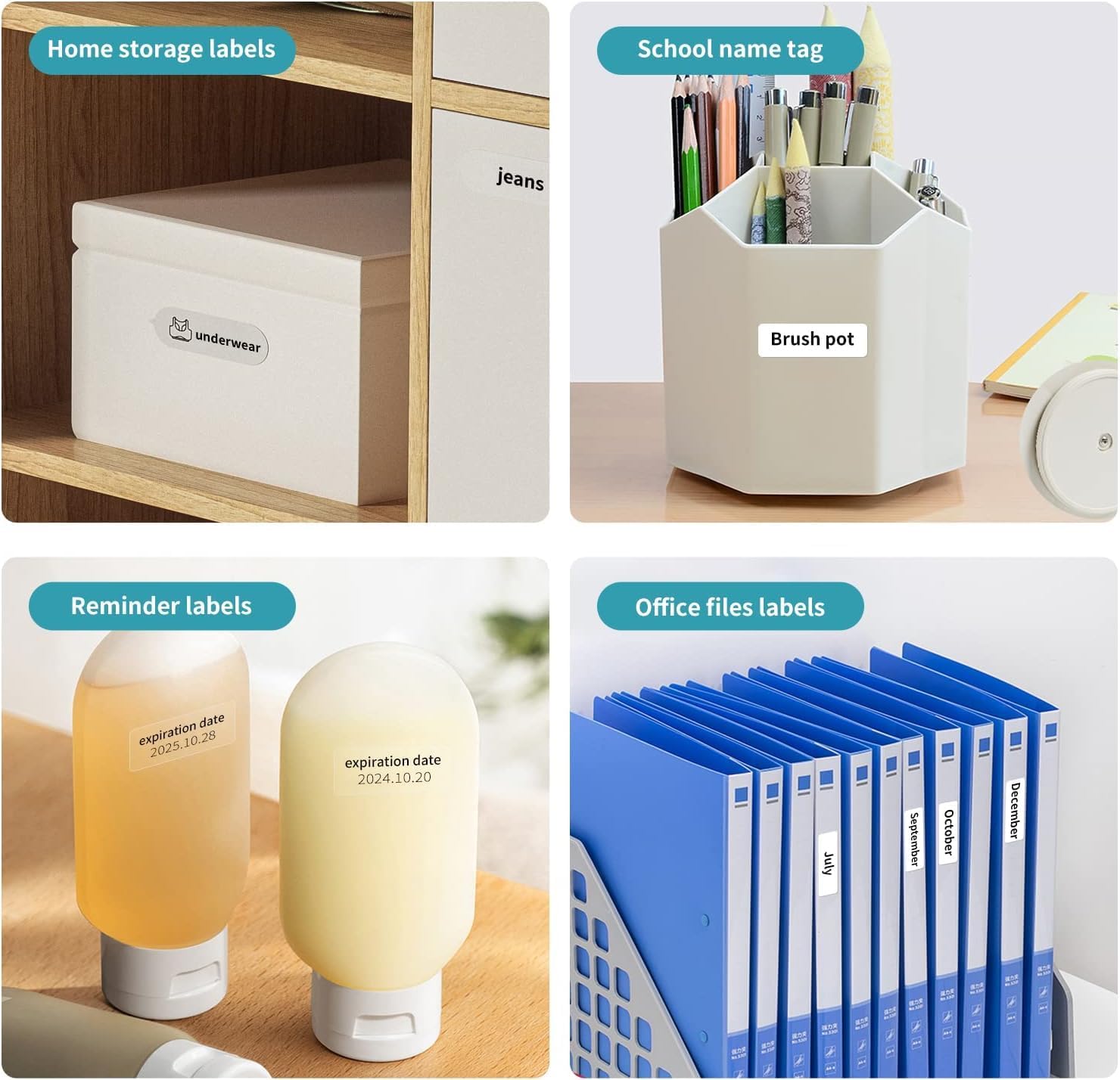 DEEPIN ラベルメーカー マシン ポータブル Bluetooth ラベルメーカー テープ付き 感熱ラベルプリンター 電話用複数の